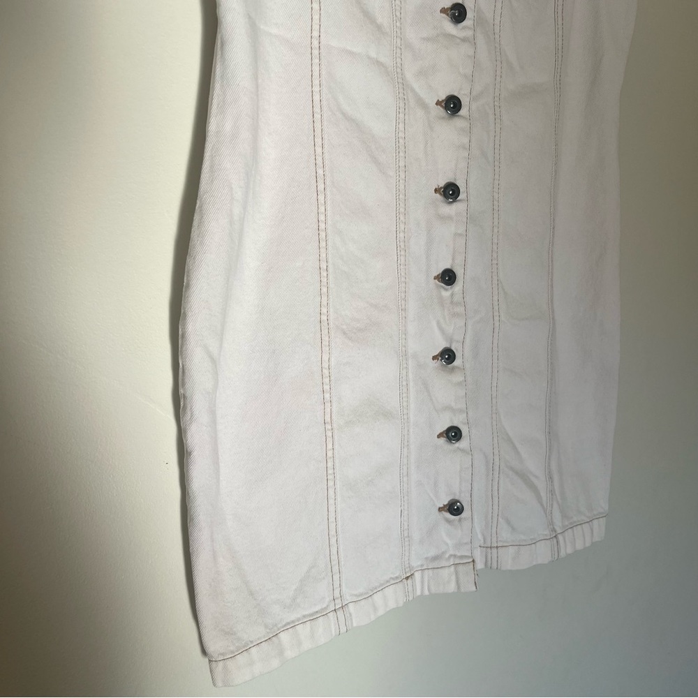 Cotton On White Denim Button Down Sleeveless Dress Size XL - Picture 4 of 9